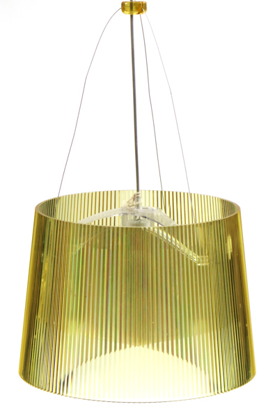 Laviani, Feruccio för Kartell, taklampa, gultonad polykarbonat, "Gè", design 2005, dia 37 cm