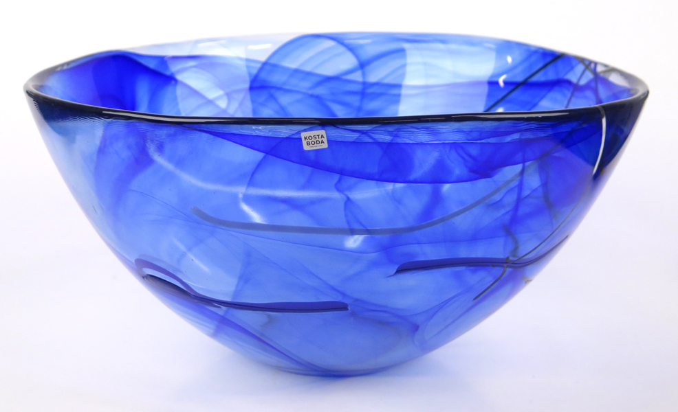 Ehrner, Anna för Kosta Boda, skål, glas, "Contrast", design 2005, etikettmärkt, dia 35 cm