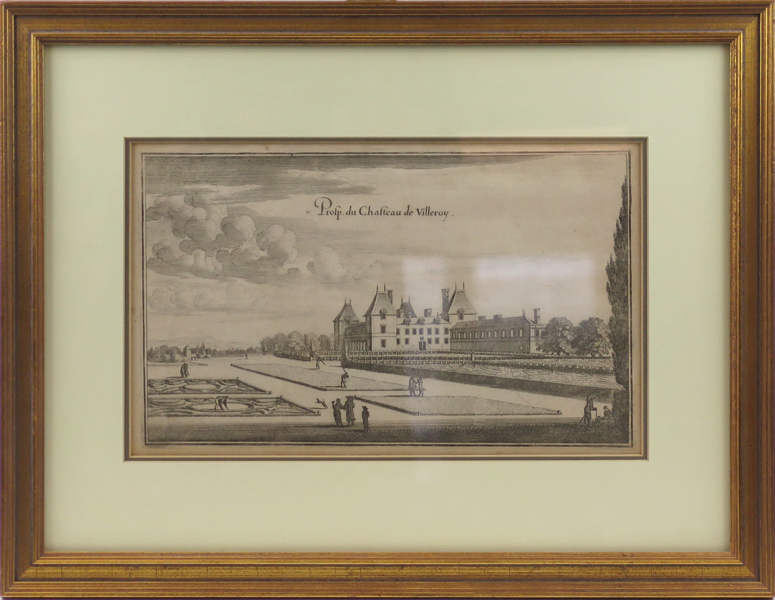Silvestre, Israël, kopparstick "Prosp(ect) du Château de Villeroy" 1655, synlig pappersstorlek 16 x 29 cm_37832a_8dc4f334d66575a_lg.jpeg