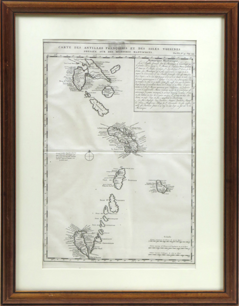 De L'isle, Guillaume, karta, kopparstucken, "Carte des Antilles Françoises..." 1717, synlig pappersstorlek 49 x 33 cm_37842a_8dc4f33e7de3c25_lg.jpeg