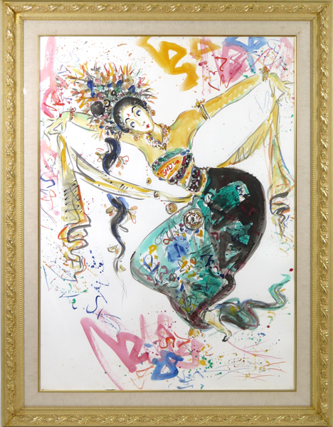 Gunarsa, Nyoman, akvarell, balinesisk danserska, signerad och daterad 2005, synlig pappersstorlek 157 x 113 (!)  cm_37904a_8dc548faa1e3cbb_lg.jpeg