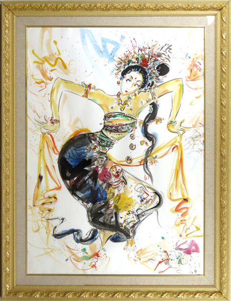 Gunarsa, Nyoman, akvarell, balinesisk danserska, signerad och daterad 2005, synlig pappersstorlek 157 x 113 (!)  cm_37905a_8dc548fc49d3b08_lg.jpeg