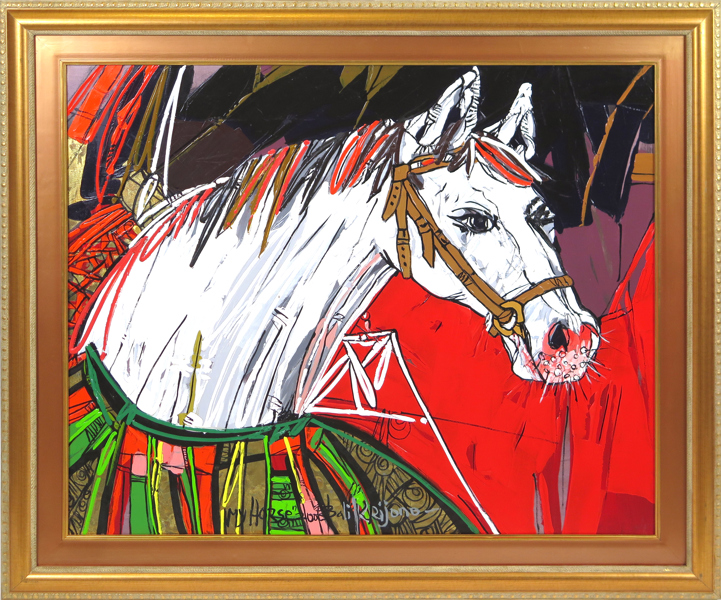 Krijono, olja, "My Horse", betitlad, signerad Bali och daterad 2006, 100 x 120 cm_37939a_8dc54b28fa0dc00_lg.jpeg