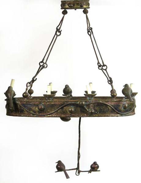 Broissand, René, egen verkstad, takkrona brons och mässing, dekor av fåglar, signerad och daterad 1994, l 110 cm_37948a_8dc55506d0c9b08_lg.jpeg