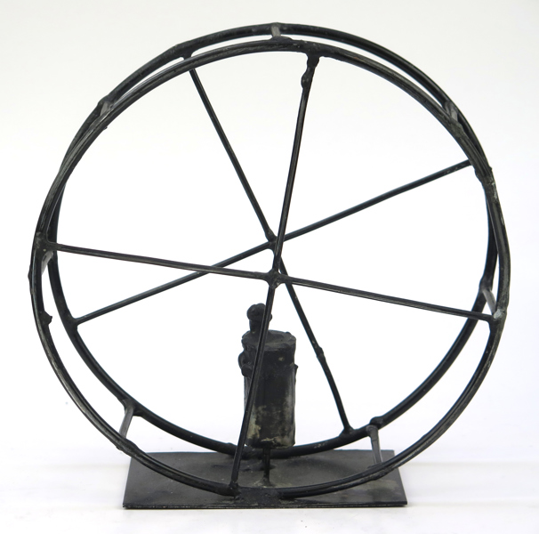 Åberg, Jan, skulptur, patinerad metall, "Livets hjul", signerad, h 24 cm_38198a_8dc5e162d386df3_lg.jpeg
