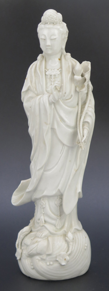 Guanyin, blanc-de-Chine, Kina 18-1900-tal, , höjd 32 cm