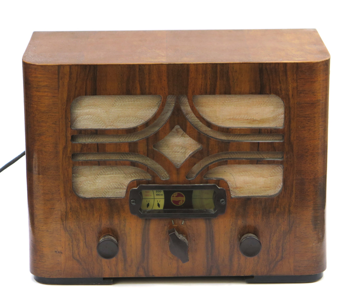 Radio, Philips, typ 521A, mahogny, bredd 35 cm