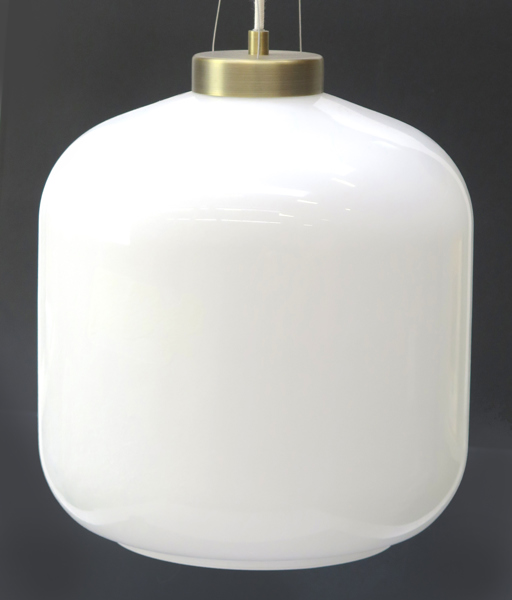 Okänd designer för Frandsen, taklampa, vitt glas med metallfäste, modell 1000, h 32 cm_38477a_lg.jpeg