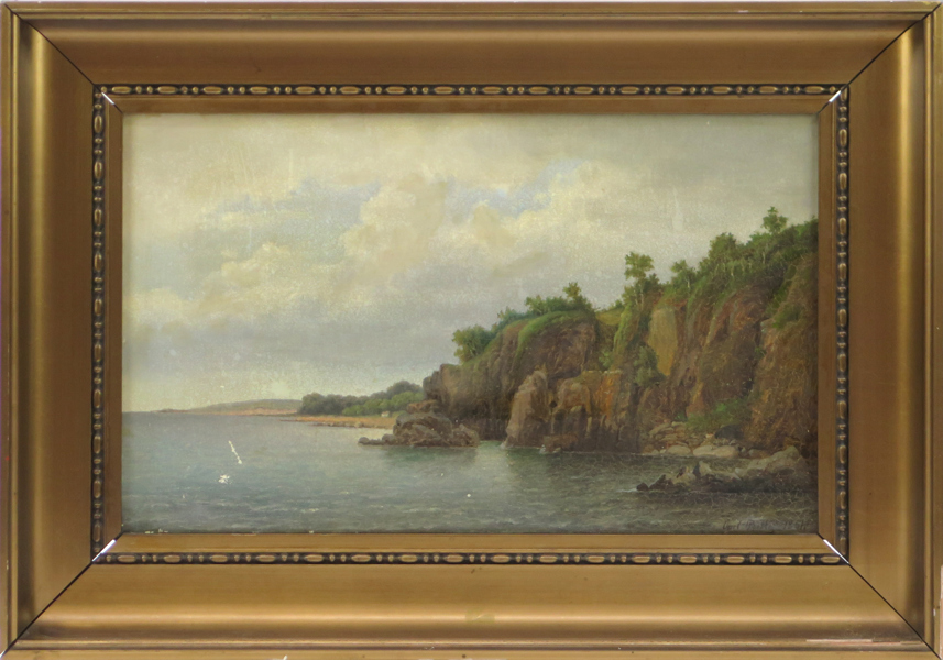 Okänd konstnär, olja, klippkust, Bornholm, signerad Bille? och daterad 1861, 30 x 48 cm, smärre repor_38607a_lg.jpeg