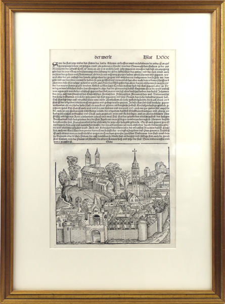 Inkunabelblad; Schedel, Hartmann, träsnitt, Siena ur Weltchronik 1493, synlig pappersstorlek 40 x 24 cm_38613a_lg.jpeg