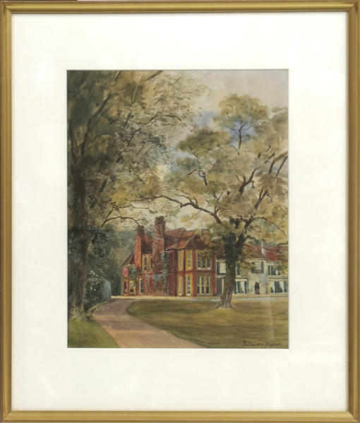Okänd engelsk konstnär, akvarell, Fulbourn Manor, Cambridgeshire, synlig pappersstorlek 33 x 26 cm_38616a_8dc651ceec0b8c7_lg.jpeg