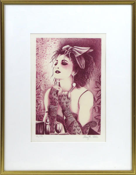 Léon, May K, färglito, Madonna, signerad och numrerad 12/99, synlig pappersstorlek 41 x 28 cm_38644a_lg.jpeg
