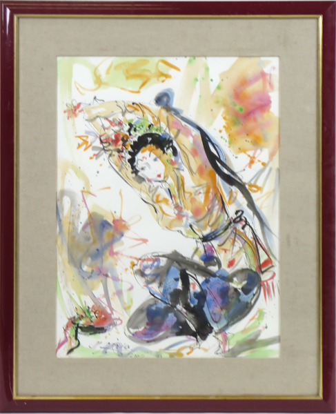 Gunarsa, Nyoman, akvarell, balinesisk danserska, signerad och daterad 2006, synlig pappersstorlek 75 x 55 cm_38703a_8dc6dc39d39fdc4_lg.jpeg