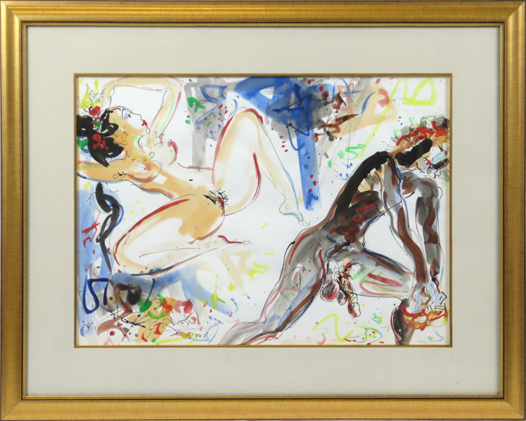 Gunarsa, Nyoman, akvarell, balinesisk kärleksscen, signerad och daterad 2006, synlig pappersstorlek 53 x 73 cm_38705a_8dc6dc3be36facf_lg.jpeg