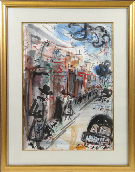 Gunarsa, Nyoman, akvarell, "New York", signerad, synlig pappersstorlek 85 x 60 cm_38716a_8dc6dcb2fab45aa_lg.jpeg
