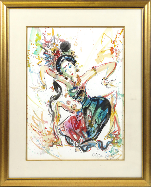 Gunarsa, Nyoman, akvarell, balinesisk danserska, signerad och daterad 2005, synlig pappersstorlek 75 x 55 cm_38717a_8dc6dcb3effda79_lg.jpeg
