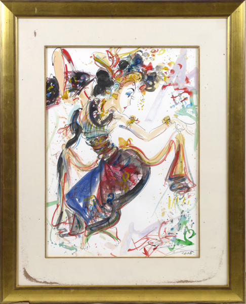 Gunarsa, Nyoman, akvarell, balinesisk danserska, signerad och daterad 2005, synlig pappersstorlek 73 x 53 cm_38722a_8dc6dcd4441c93b_lg.jpeg