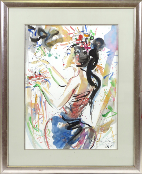 Gunarsa, Nyoman, akvarell, balinesisk danserska, signerad och daterad 2006, synlig pappersstorlek 74 x 55 cm_38727a_8dc6dd10a51ae20_lg.jpeg