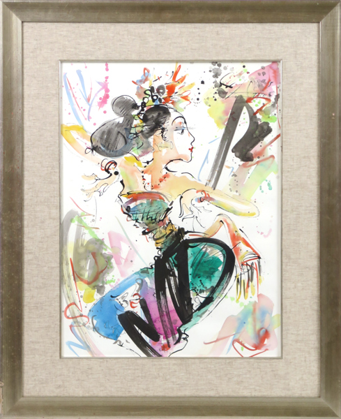 Gunarsa, Nyoman, akvarell, balinesisk danserska, signerad och daterad 2005, synlig pappersstorlek 74 x 55 cm_38728a_8dc6dd11a3a7e12_lg.jpeg