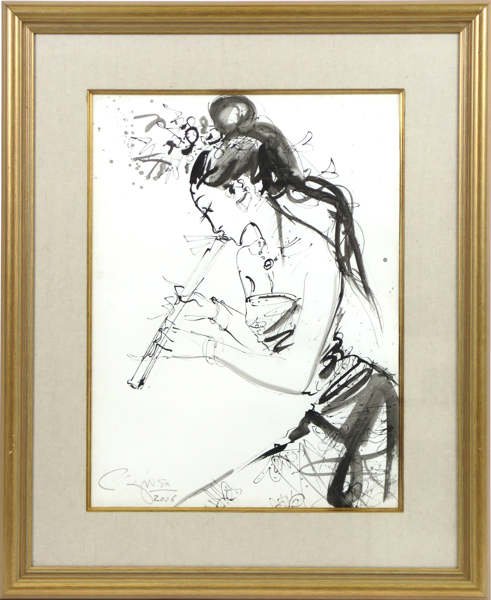 Gunarsa, Nyoman, tusch, balinesisk danserska, signerad och daterad 2006, synlig pappersstorlek 73 x 54 cm_38730a_8dc6dd147a100d6_lg.jpeg