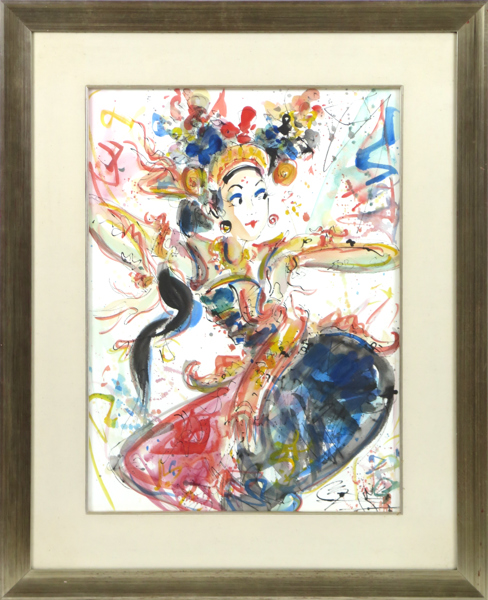 Gunarsa, Nyoman, akvarell, balinesisk danserska, signerad, synlig pappersstorlek 74 x 54 cm_38733a_8dc6dd1a7de892e_lg.jpeg