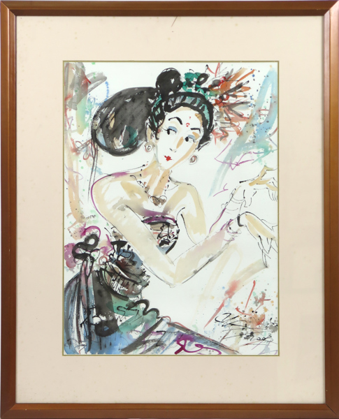 Gunarsa, Nyoman, akvarell, balinesisk danserska, signerad och daterad 2003, synlig pappersstorlek 74 x 54 cm_38735a_8dc6dd23107c617_lg.jpeg