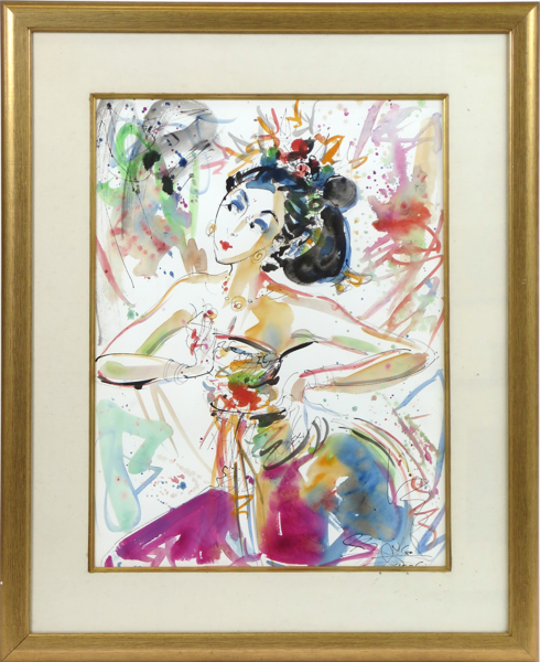 Gunarsa, Nyoman, akvarell, balinesisk danserska, signerad och daterad 2006, synlig pappersstorlek 73 x 54 cm_38737a_8dc6dd30843c094_lg.jpeg