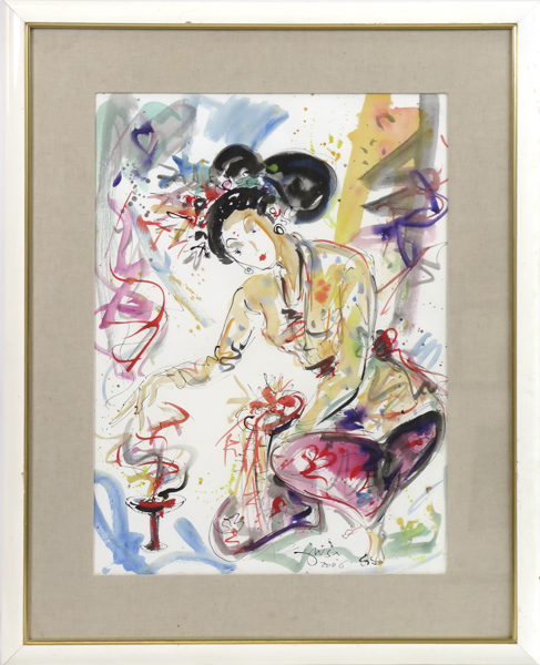 Gunarsa, Nyoman, akvarell, balinesisk danserska, signerad och daterad 2006, synlig pappersstorlek 74 x 55 cm_38739a_8dc6dd32cf9e71f_lg.jpeg