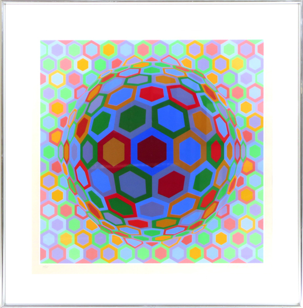 Vasarely, Victor, färgserigrafi, "Enigmes" (1974), signerad och numrerad 67/250, synlig pappersstorlek 72 x 70 cm_38807a_8dc741eeb636678_lg.jpeg