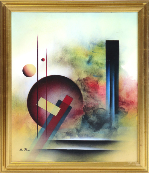 Örn, Bo, olja, kosmisk komposition, signerad, 65 x 54 cm