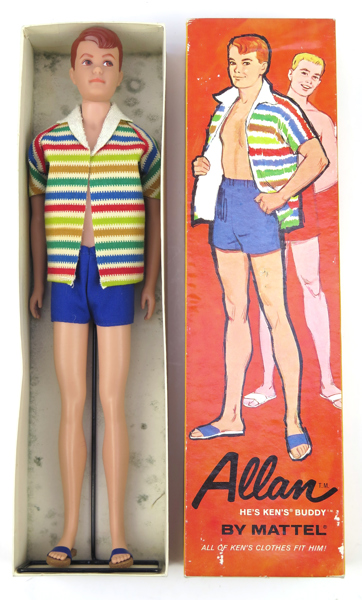 Docka, Allan (Ken's buddy). Mattel 1960, i originalförpackning