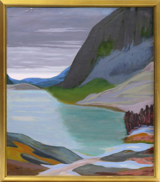 Irvall, Stig, olja, fjällsjö, signerad, 79 x 68 cm