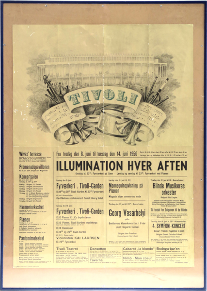 Poster, Tivoli, AL Ofset, Andreasen & Lachmann, Köpenhamn, 85 x 62 cm