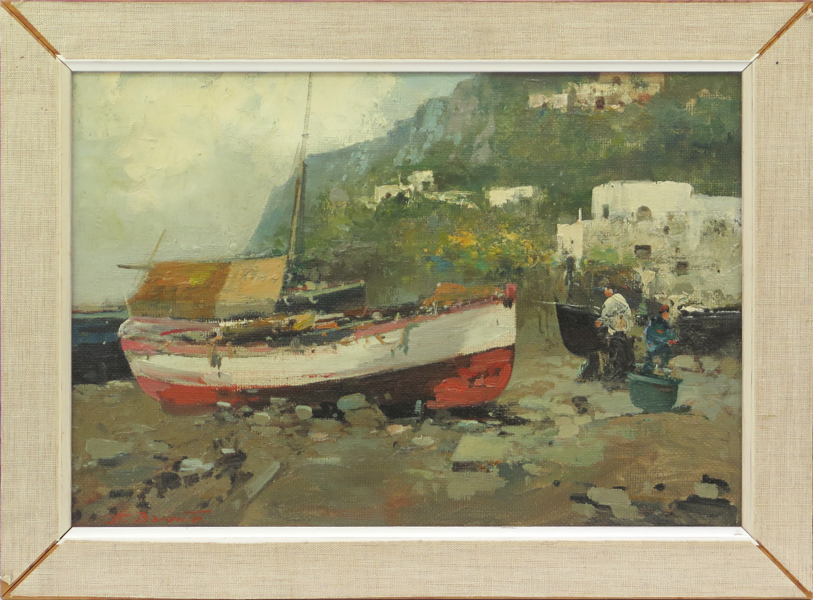 Briante, Ezelino, olja, motiv från Capri, signerad, 25 x 36 cm