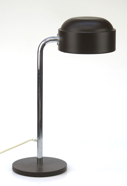 Bordslampa, krom och brunlackerad metall, h 52 cm