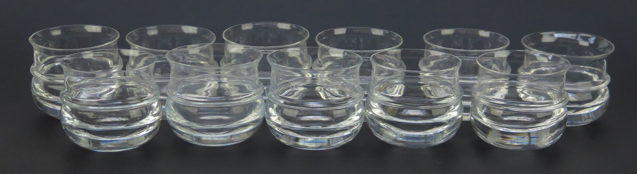 Vallien, Bertil för Boda, whiskyglas/tumblers, 11 st, glas, "Ballad", design 1975, h 8,5 cm