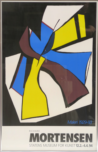 Mortensen, Richard, efter, färgserigraferad poster, Statens Museum for Kunst 1994, synlig pappersstorlek 99 x 63 cm