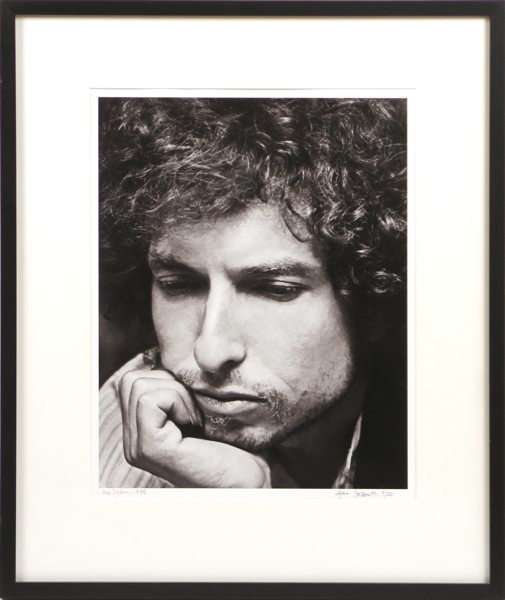 Goldsmith, Lynn, fotografi, Bob Dylan, signerat och numrerat 9/20, synlig bildyta  55 x 41 cm