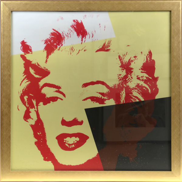 Warhol, Andy, efter, "Golden Marilyn 11.44", ed Sunday B Morning, numrerad 257/2000, pappersstorlek 91 x 91 cm, a tergo certifikat