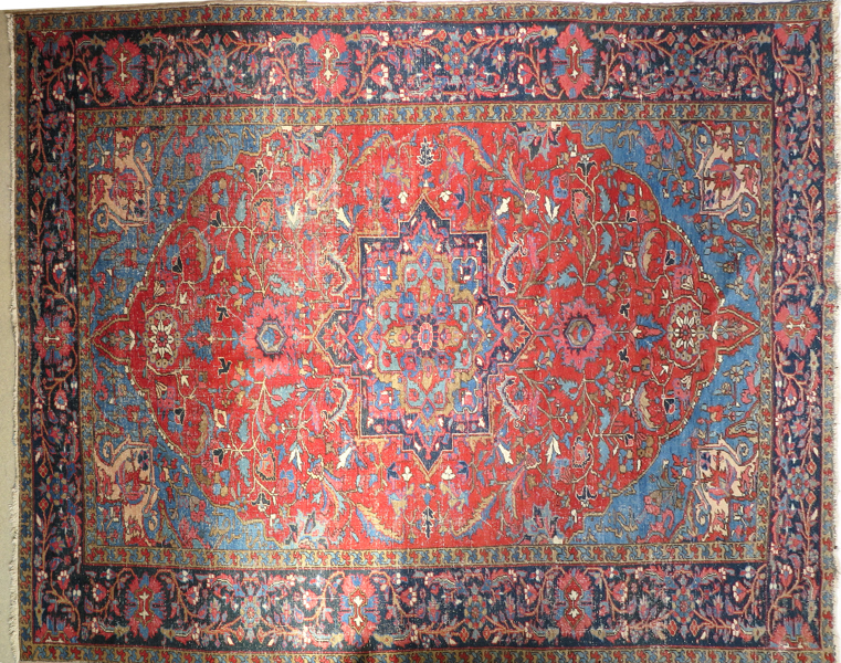 Matta, antik Malayer (?), 320 x 225 cm, slitage