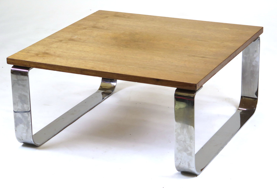 Okänd designer, soffbord, rostfritt stål med teakskiva, _4038a_8d8769839ed2bf2_lg.jpeg