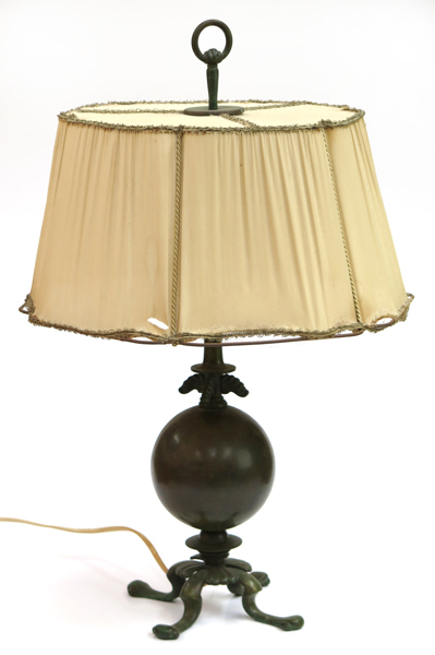 Okänd designer, bordslampa, patinerad brons, Swedish Grace, 1910-20-tal, total höjd 55 cm