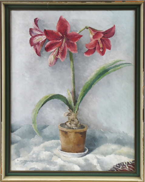 Nylander, Ingrid, olja, amaryllis, signerad och daterad -43, 74 x 56 cm