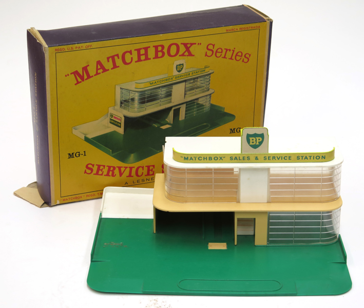 Leksak, Matchbox, Service station MG-1, i originalförpackning