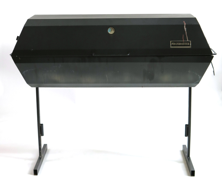 Grill, svartlackerad metall, Danroaster, "Professional Pigroaster", l 150 cm, bruksslitage