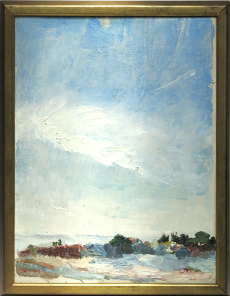 Ljungberg, Jonas, olja, "Hög himmel", signerad och daterad 1964, 39 x 29 cm,  a tergo utställningsetikett från Liljevalchs konsthall