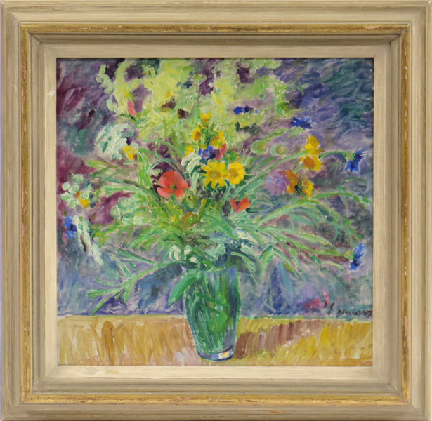 Naur, Albert, olja, blomsterstilleben, signerad och daterad -47, 43 x 43 cm