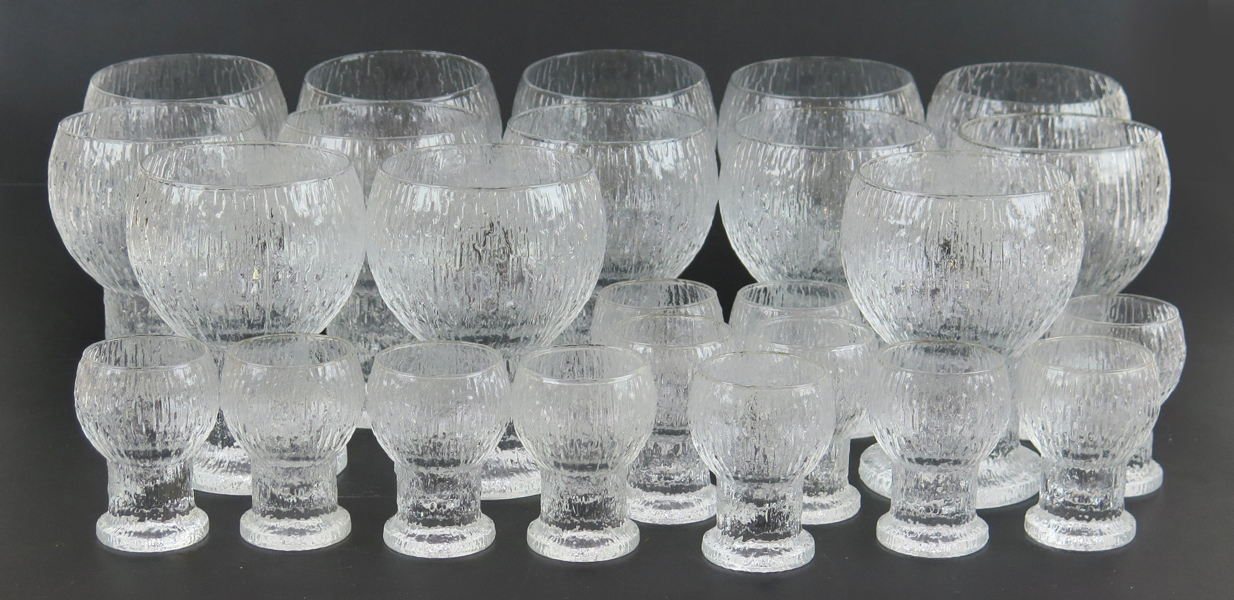 Wirkkala, Tapio för Iittala, glasservis cirka 25 delar, Ultima Thule, design 1968