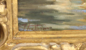 Okänd italiensk konstnär, 18-1900-tal, olja, Santa Maria Della Salute, Venedig, otydligt signerad, 46 x 61 cm, i rikt skulpterad ram