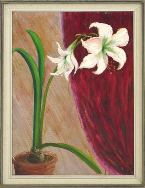 Svipdag, Elin, olja, "Amaryllis", signerad och daterad -47, 61 x 46 cm